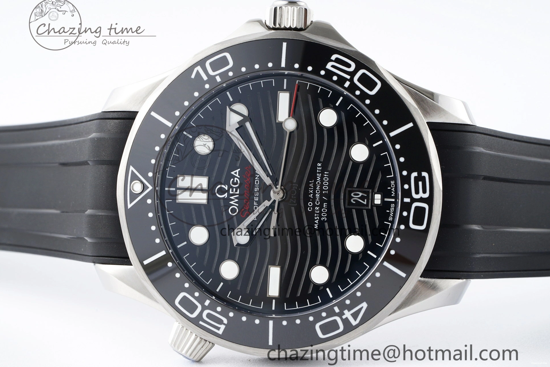 0314 Seamaster Diver 300M ZF 1:1 Best Edition Black Ceramic Black Dial on Black Rubber Strap A EasyMatch 7821